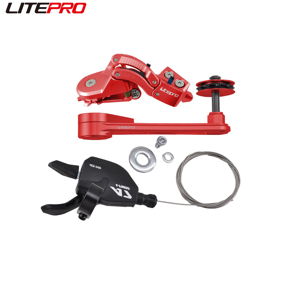 Litepro For Bromp Bike Aluminum Alloy Rear Derailleurs Transmission Modified 5 External 7Speed Chain Tensioner DIP Shifter