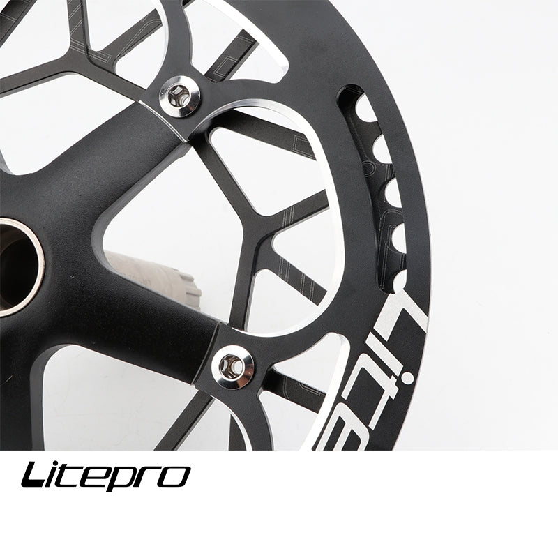 Litepro 130BCD Chainring 45-58T With Guard – Road/Folding Bike, CNC Aluminum
