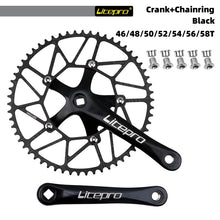 Litepro Square Taper Crankset with Hollowtech Narrow-Wide Chainring - 130 BCD, 170mm, 46-58T Options, Aluminum
