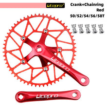 Litepro Square Taper Crankset with Hollowtech Narrow-Wide Chainring - 130 BCD, 170mm, 46-58T Options, Aluminum