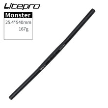 Litepro Monster Handlebar for Folding Bikes - 25.4mm Clamp, 22.2mm Grips, 540/580mm Length, Black/Red/Silver/Gold/Colorful