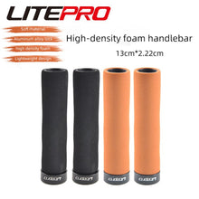 Litepro Locking Sponge Bike Grips – 22.2mm, Single-Sided Clamp, 135mm (78g/84g) – Black/Brown