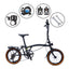 Litepro 16Inch External 9 Speed Tri-fold Folding Bicycle Straight M Handlebar Steel Frame