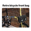 Litepro Black Retro Leather Handlebar Bag with Silver Buckle,for Brompton/Dahon