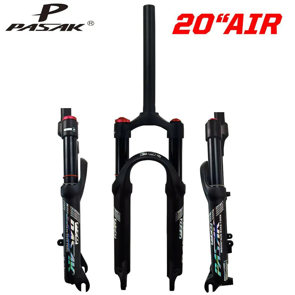 Litepro PASAK Bicycle Front Fork 20 24 Inch Mountain Air Fork Aluminum Alloy Disc Brake 100MM Quick Release Shoulder Wire Lock Shock Absorber