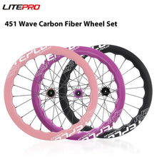 Litepro Liteplus 451 Wave Carbon Wheelset – 20-Inch Disc Brake, Straight-Pull Spokes, 11-Speed, 535g/655g (Front/Rear)