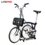 Litepro Black Retro Leather Handlebar Bag with Silver Buckle,for Brompton/Dahon