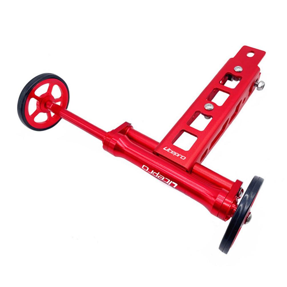 Litepro For Birdy Bicycle Telescopic Rod Easy Wheel Parking Frame Water Bottle Cage Folding Bike Easywheel Pushing Wheel Holder