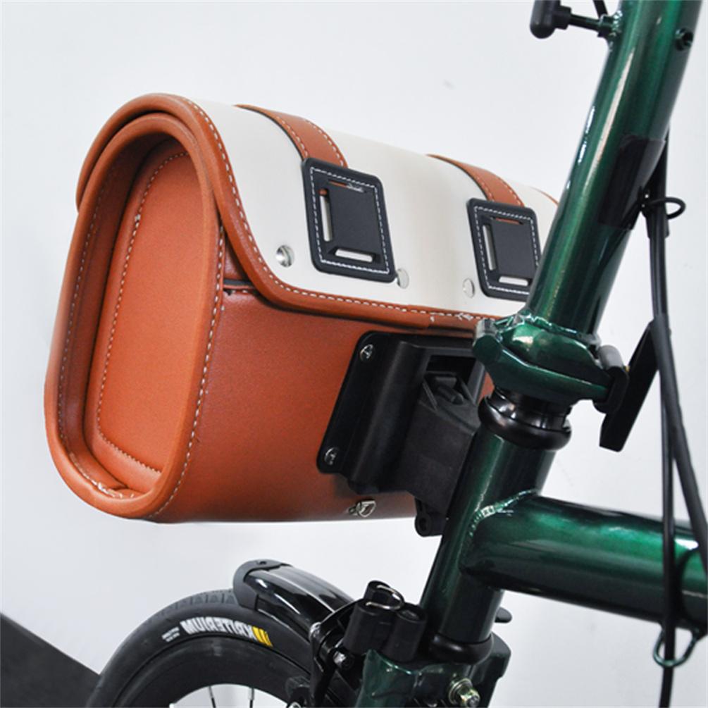 bicycle backpack leather Litepro Retro Leather Front Head Bag 02 For Brompton – Litepro official store