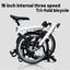 Litepro 16Inch Internal 3 Speed Tri-fold Folding Bicycle Chromium Molybdenum Steel Frame C Clip Bike