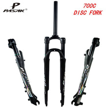 Litepro 700C Disc Brake Shock Absorber Front Fork CITY Bike 100MM QR Shoulder Control Air Fork