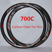 Litepro Road Bike 700C Wheelset Carbon Fat 40 55mm Rim Carbon Fiber Wheel V Brake Bicycle Rim 20/24hole Presta Valve Anti-cursor