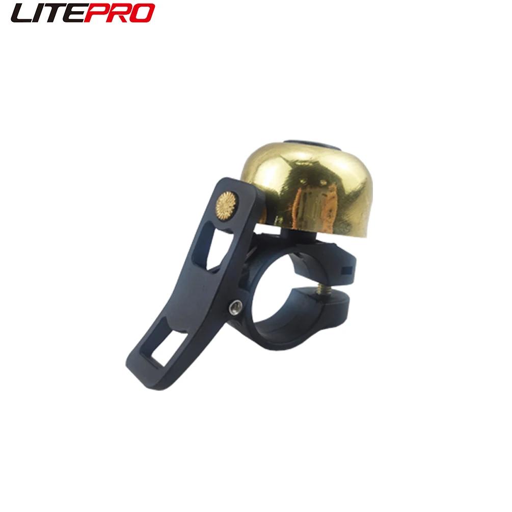 Litepro 1PC MTB Bicycle Copper Bell For Brompton Fnhon Folding Bike Mini Reto Horn Compatible With 21-23MM Handlebar