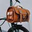 Bicycle Leather Retro Storage Bag For Brompton Bike Vintage Front Head Bag