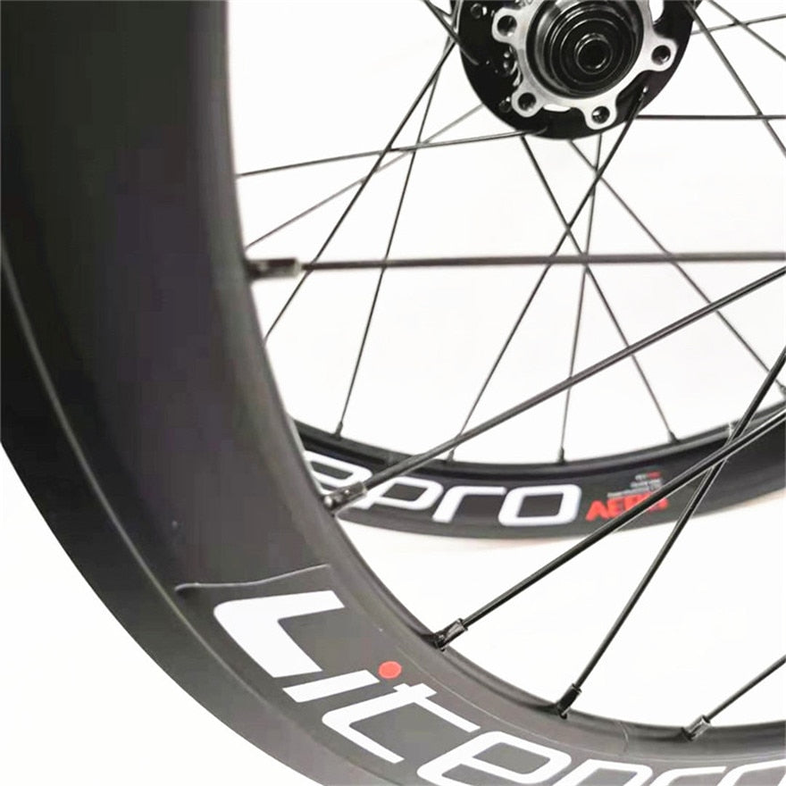 Litepro AERO 16 Inch 349 V Disc Brake Folding Bike 11 Speed BMX Bicycle 30mm Rims Wheelset 4 Sealed Bearing Alloy Wheels