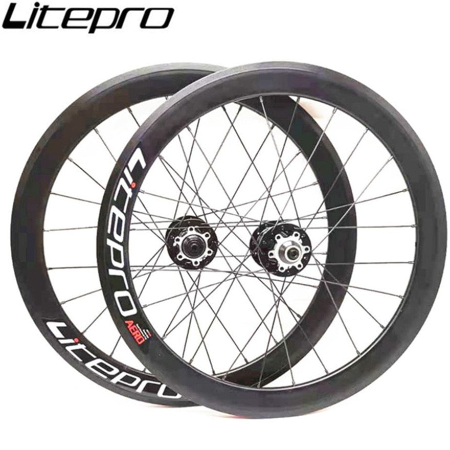 Litepro AERO 16 pulgadas 349 V freno de disco bicicleta plegable 11 velocidades BMX bicicleta 30mm llantas juego de ruedas 4 rodamientos sellados ruedas de aleación 
