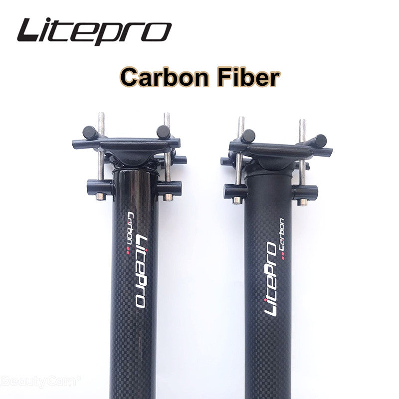 Tija de sillín de fibra de carbono para bicicleta plegable Litepro 33,9/31,8*580mm