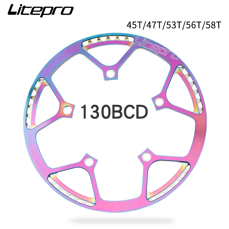 Litepro Galvanoplastia de color con plato de bicicleta plegable de protección