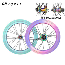 Litepro Elite AERO S42 20 Inch Wheelset 100/135mm 4 Bearings 451 V Disc Brake Rainbow Sealed Rims Wheel For 8/9/10/11 Speed