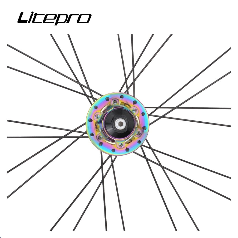 Litepro Elite AERO S42 20 Inch Wheelset 100/135mm 4 Bearings 451 V Disc Brake Rainbow Sealed Rims Wheel For 8/9/10/11 Speed