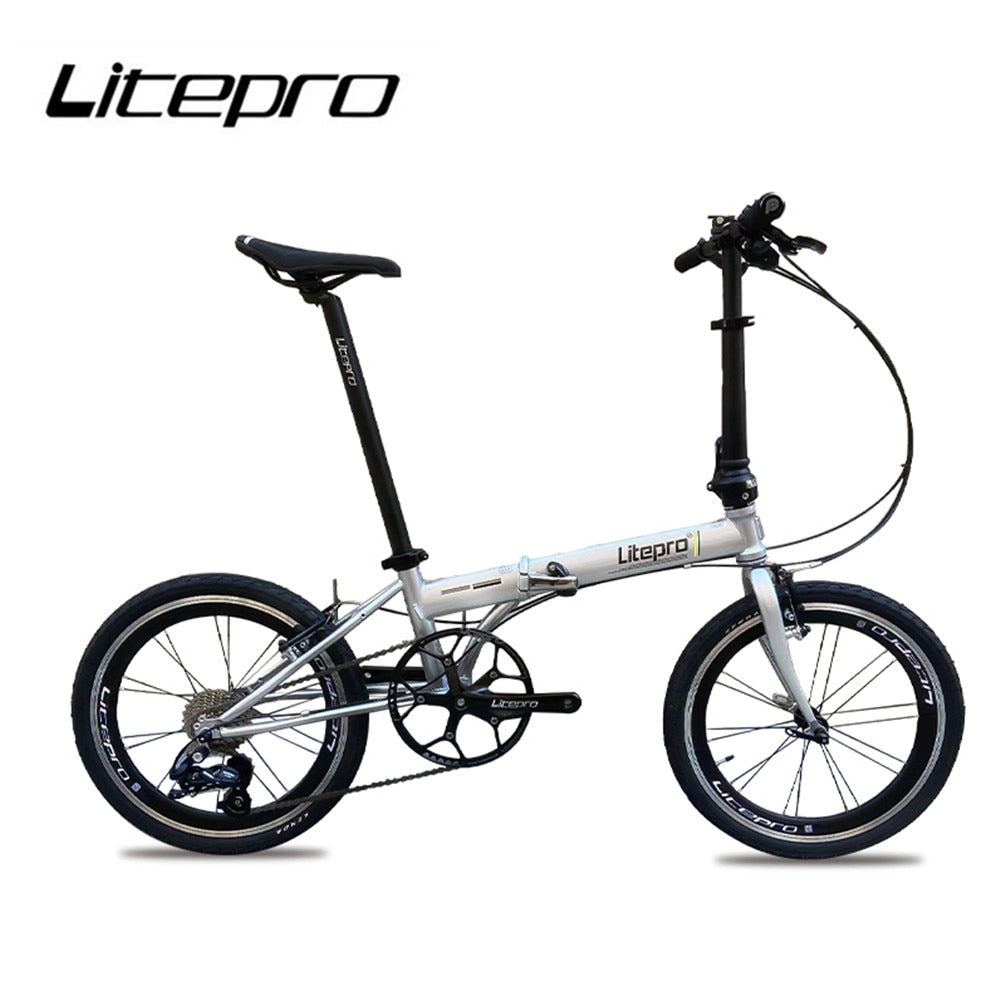 Litepro 20Inch Folding Bike V Brake External 10Speed Bicycle Steel Frame Portable Vehicl