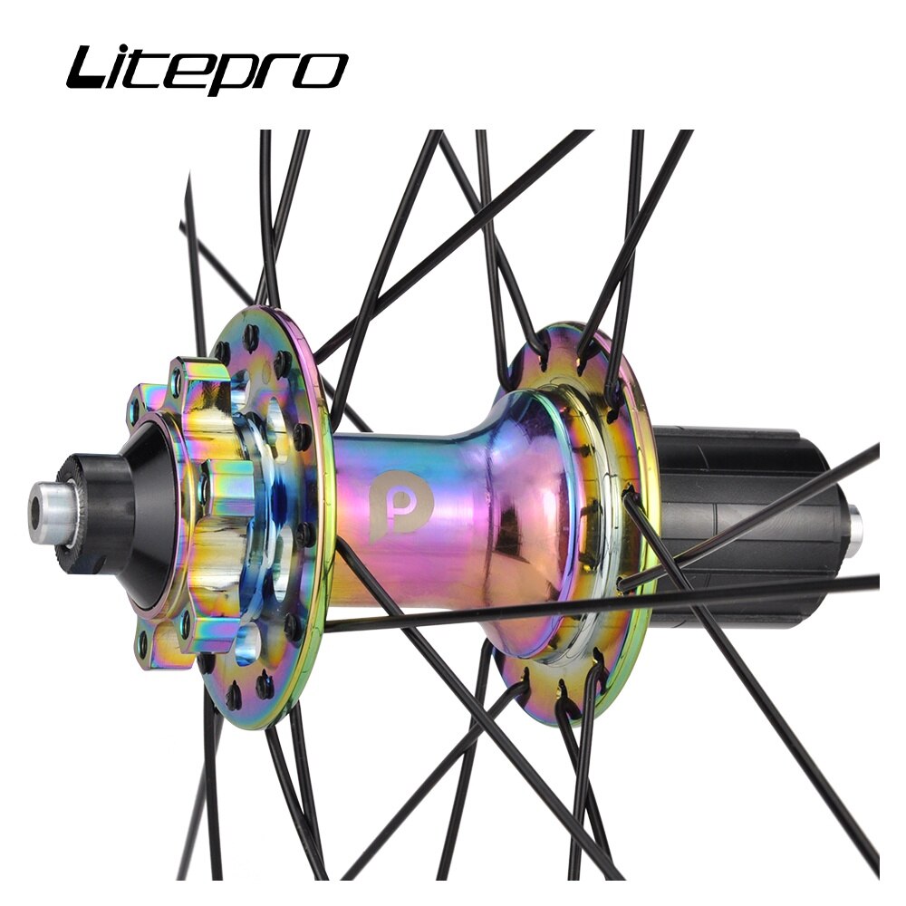 Litepro Elite AERO S42 20 Inch Wheelset 100/135mm 4 Bearings 451 V Disc Brake Rainbow Sealed Rims Wheel For 8/9/10/11 Speed