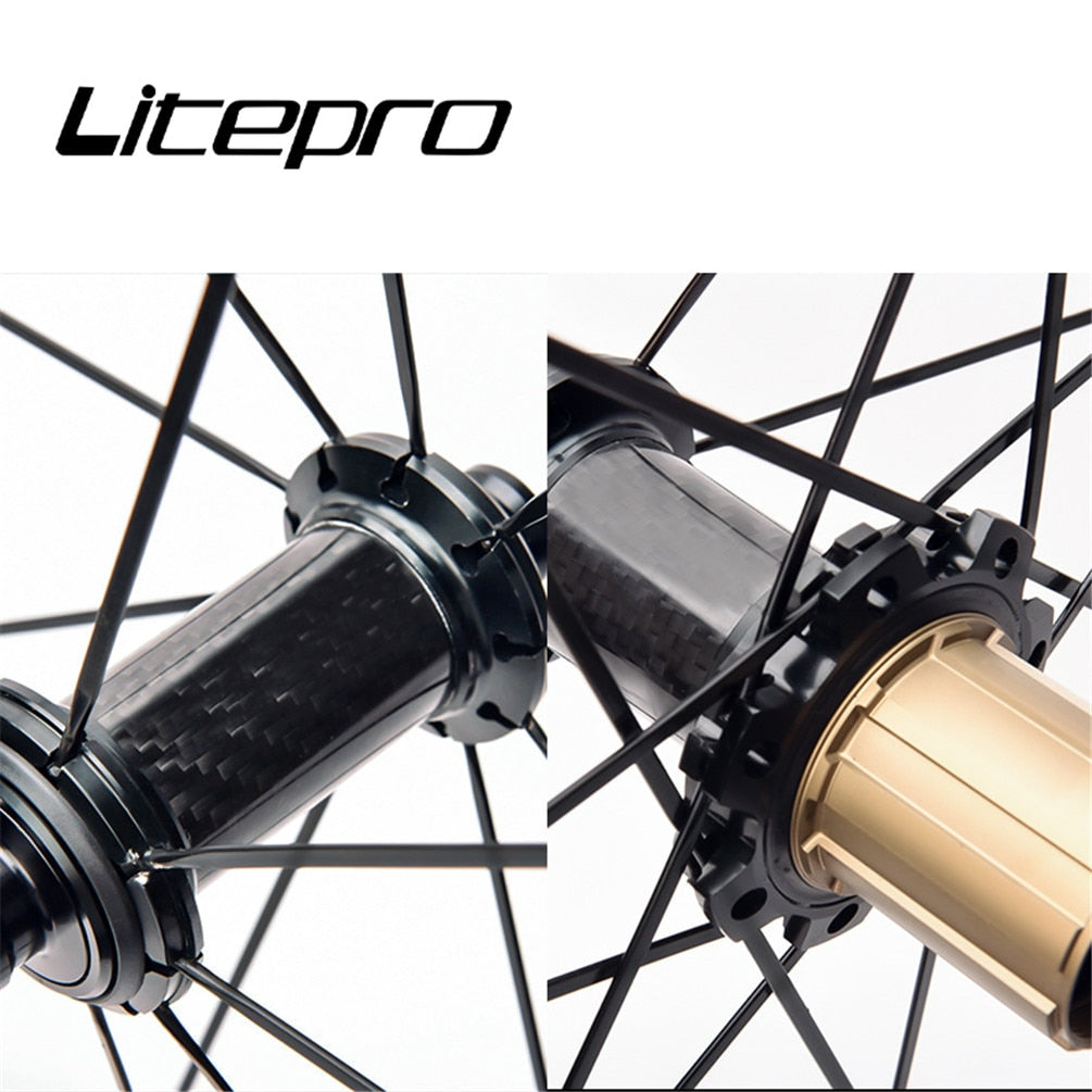 Litepro 700C Carbon Fibre Hub Straight Pull Wheels Alloy Rim 40MM 6 Claws 11S Road Bicycle V Brake Wheelset 1900G