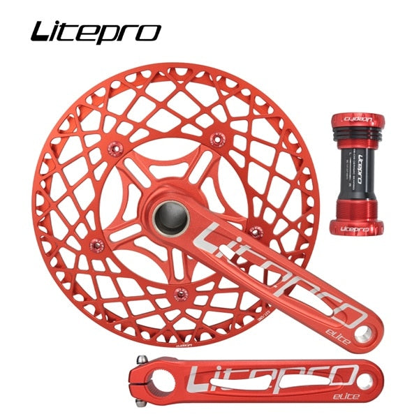 Litepro Elite MTB Folding Bicycle Hollow One-Integrated Crankset Single Chainwheel 53T/56T/58T Spider Sprocket BMX Chainring