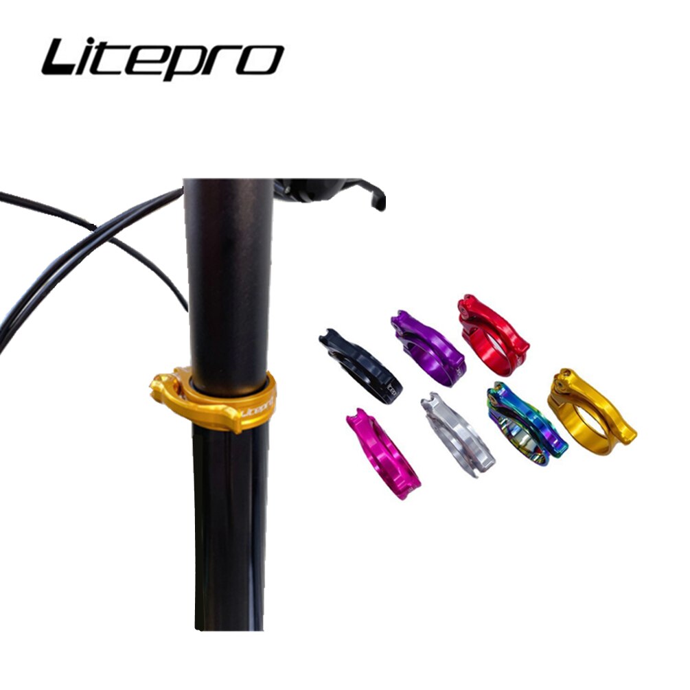 Litepro P30 para Birdy, tubo de cabeza de eje de titanio, abrazadera de liberación rápida, aleación de aluminio, 40MM, Clip de tubo vertical, hebilla de bloqueo de grifo